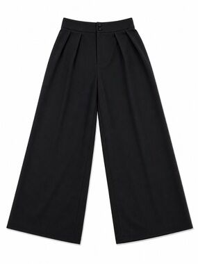 SHEIN Black High-Waist Wide Leg Trousers